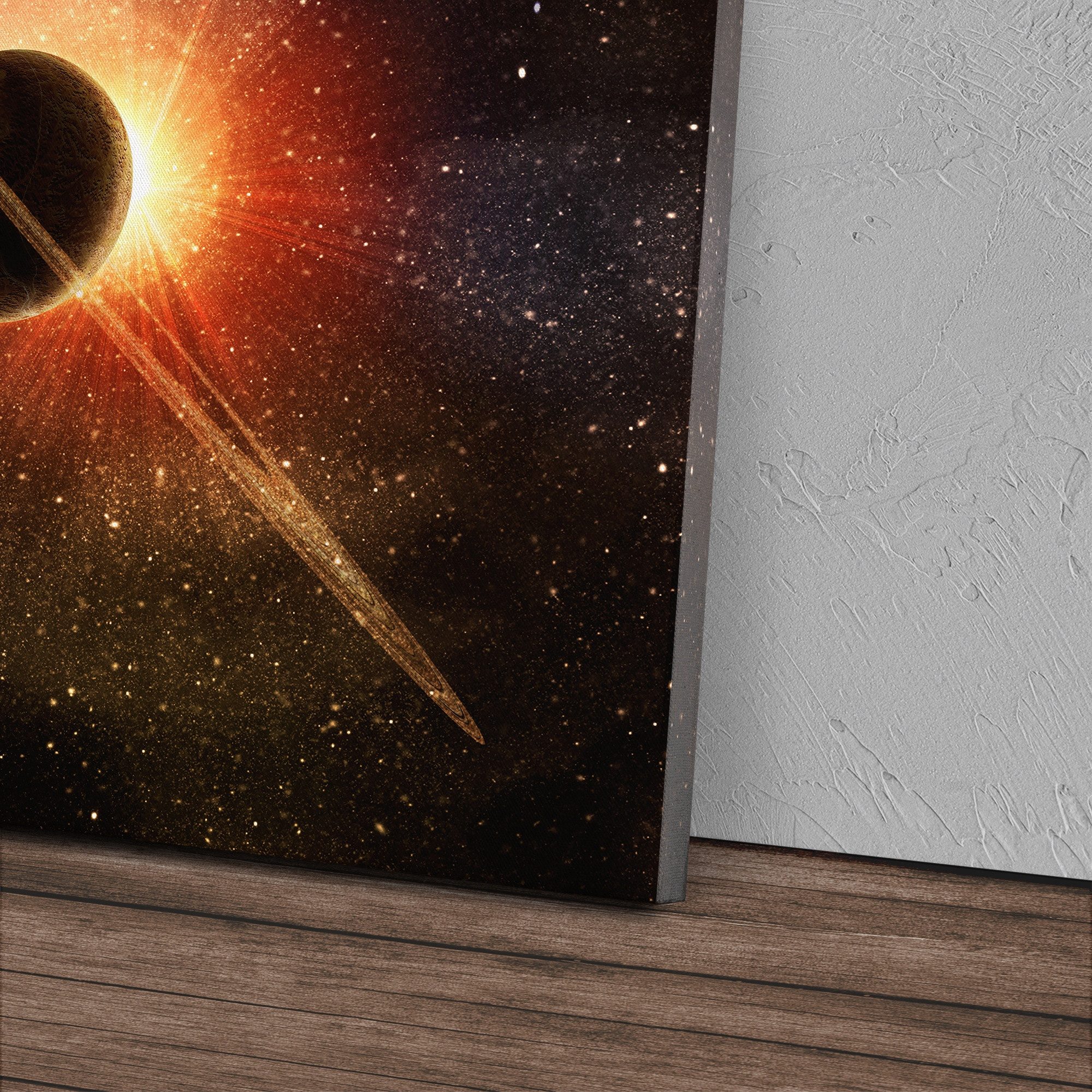 Sinus Art Leinwandbild 120x80cm Wandbild auf Leinwand Planeten Sterne Galaxie Weltraum All Ko, (1 St)