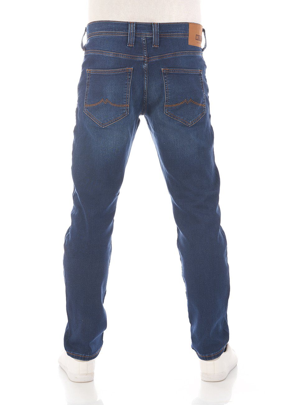 MUSTANG Tapered-fit-Jeans Herren Jeanshose Fit Tapered Slim X Oregon (682) Real Stretch DENIM Hose mit K BLUE Denim