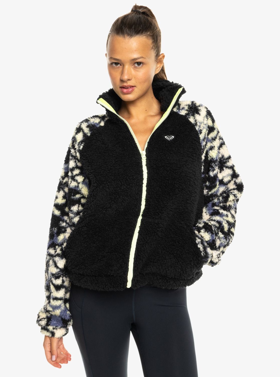 Roxy Plüschjacke Roxy Sport-Jacke Waves of Warmth Schwarz
