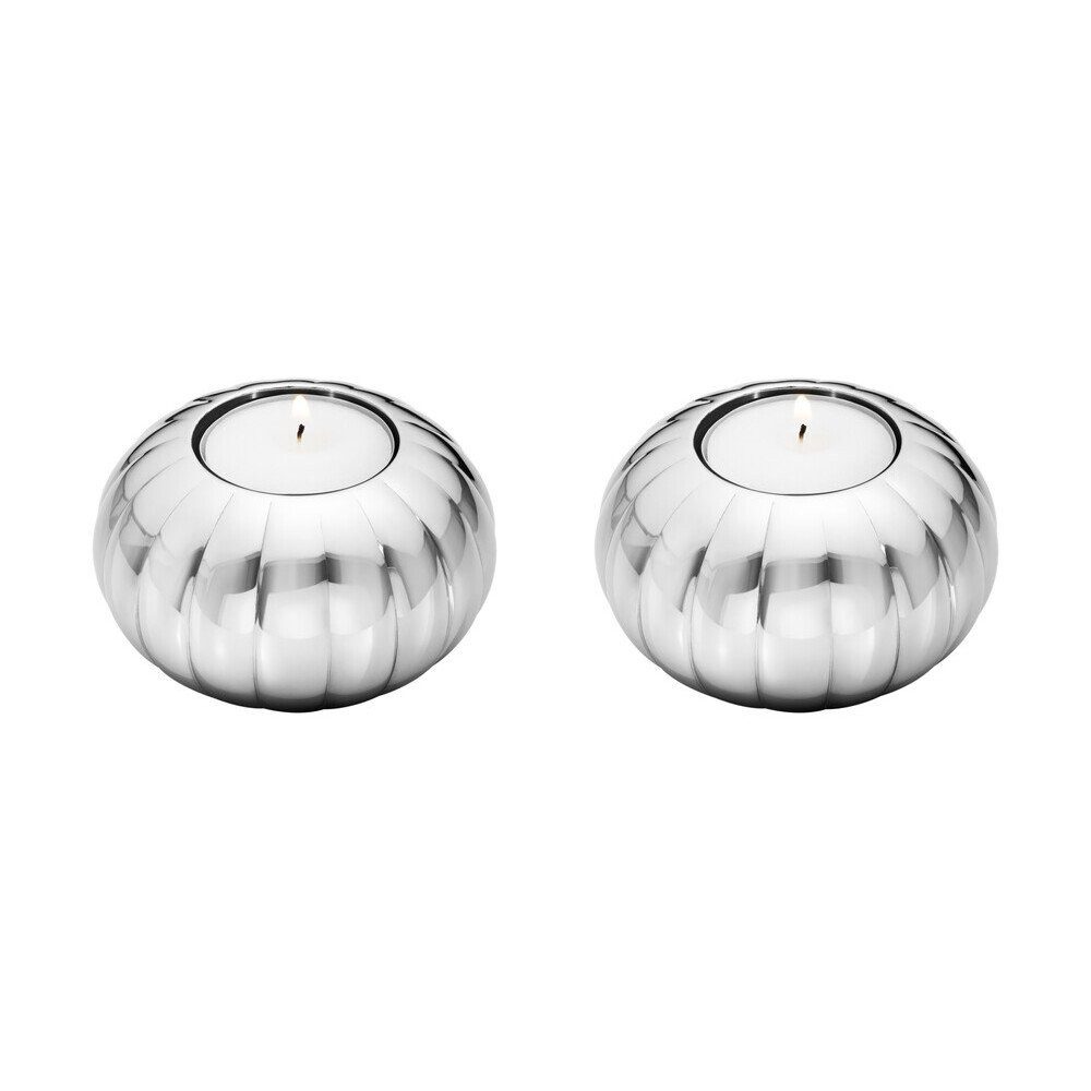 Georg Jensen Geschirr-Set Teelichthalter 2er-Set Bernadotte edelstahl (2-tlg), Edelstahl, Edelstahl, hochglanzpoliert