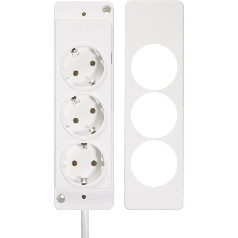 Evoline 3fach Steckdosenleiste mit Flachstecker 151000156300 Steckdosenleiste (Kabellänge 1.50 m)