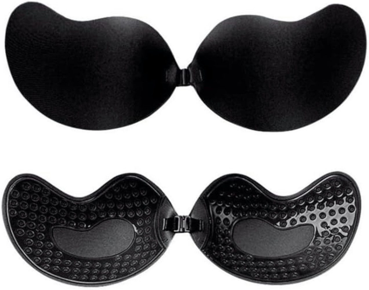 UE Stock Bügelloser BH Damen hochwertiger Silikon Brustaufkleber Push-Up BH Gr. D Schwarz für vielseitige Anwendungsmöglichkeiten