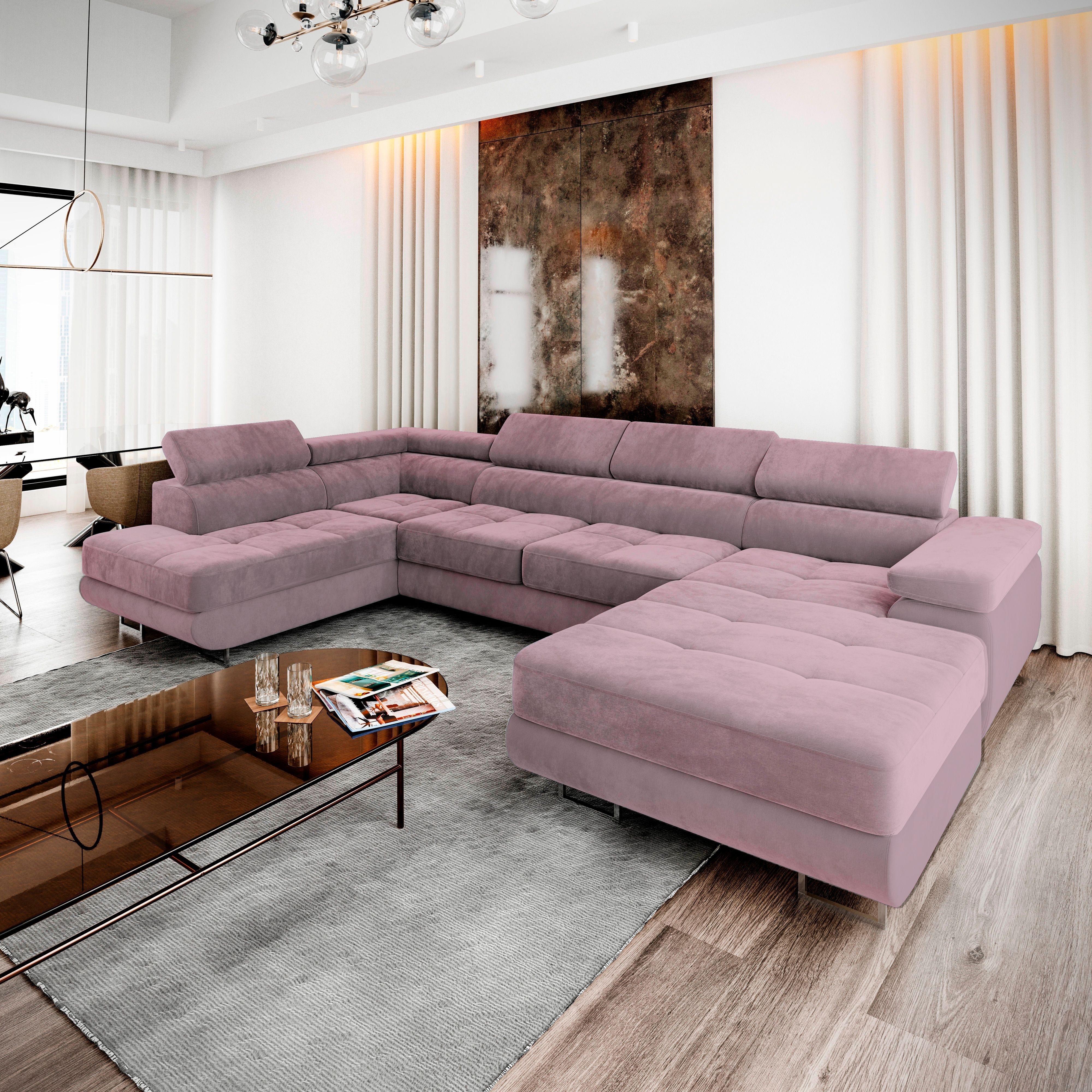 Masseno Ecksofa CASONE mit Schlaffunktion U-Form, günstig online kaufen
