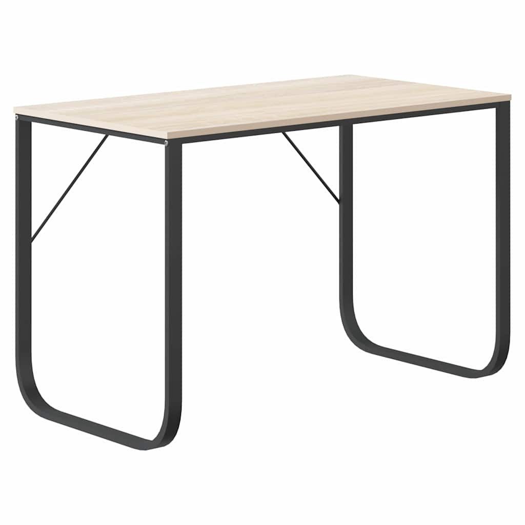 vidaXL Schreibtisch Computertisch Schwarz und Eiche-Optik 110x60x73cm Holzwerkstoff