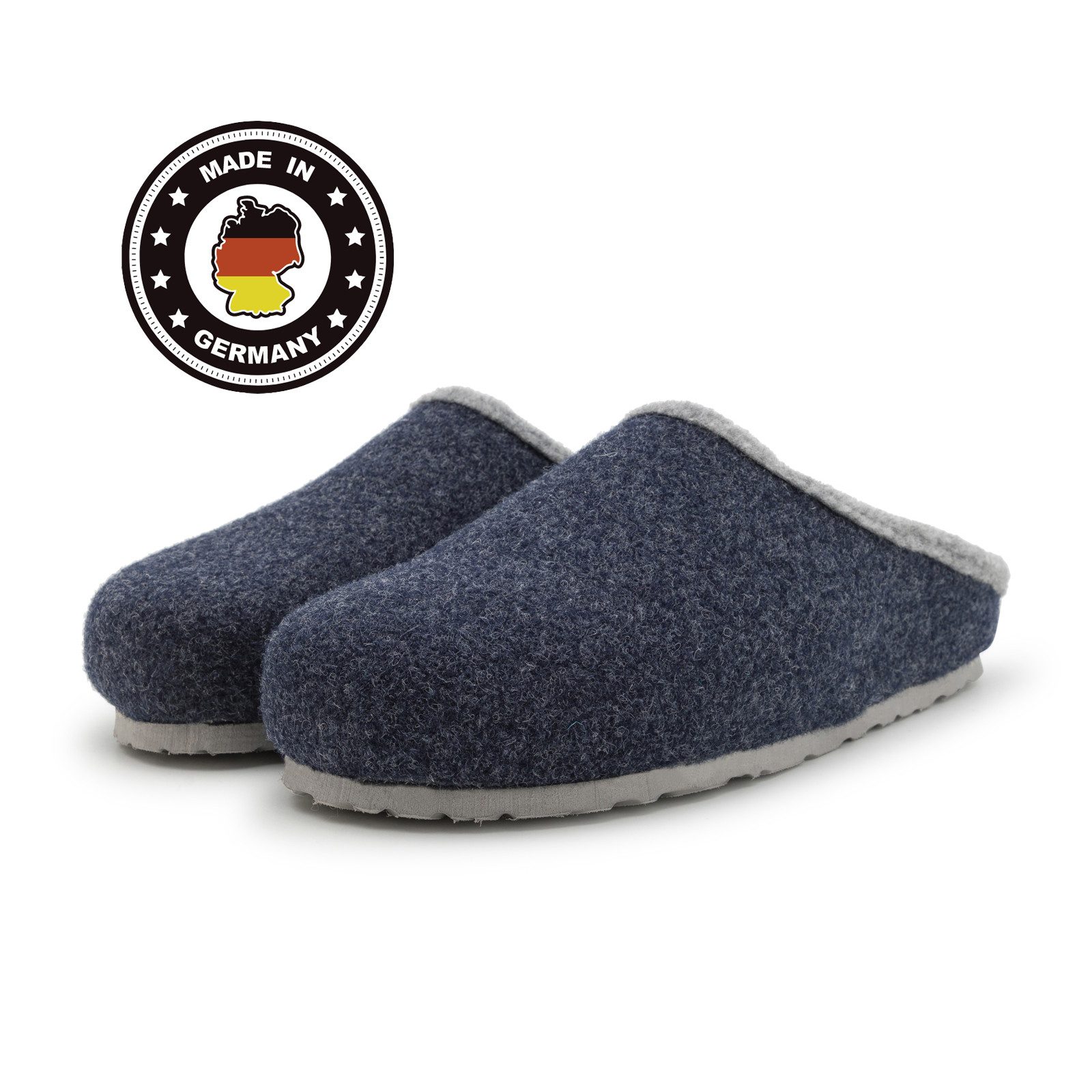 Pantoffelmann Filzclogs mit Fußbett Filzhausschuhe Herren Damen Filz Clog Hausschuhe Hausschuh (1 Paar) hoher Tragekomfort, angenehme Passform