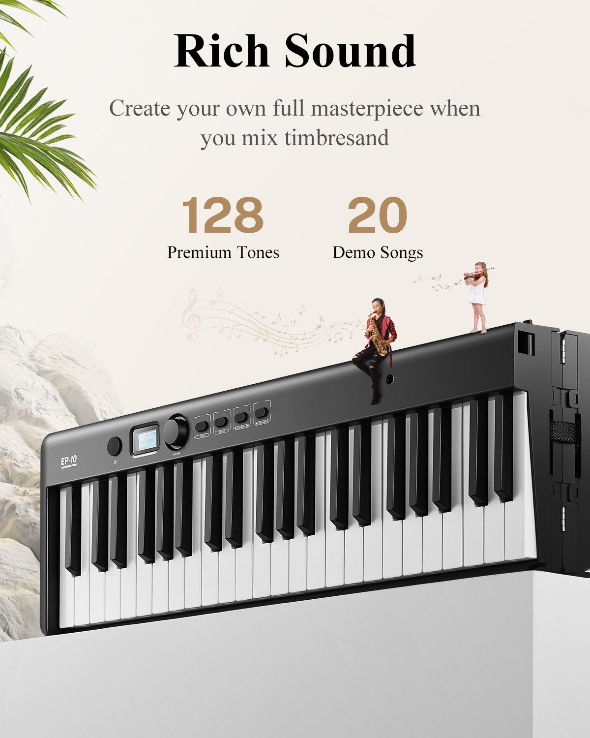 Eastar Home-Keyboard E-piano Faltbares Tragbares Klavier 88 Tasten Einsteiger-Set EP-10 (Faltbares Piano,Notenstander,Klaviertasche)