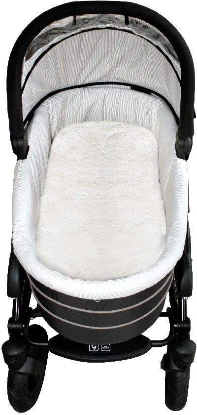 Babylammfell Lammfell-Einlage, Heitmann Felle, ideal für Soft-Tragtaschen, Kinderwagen, Buggy, Kinderbett, waschbar naturweiß