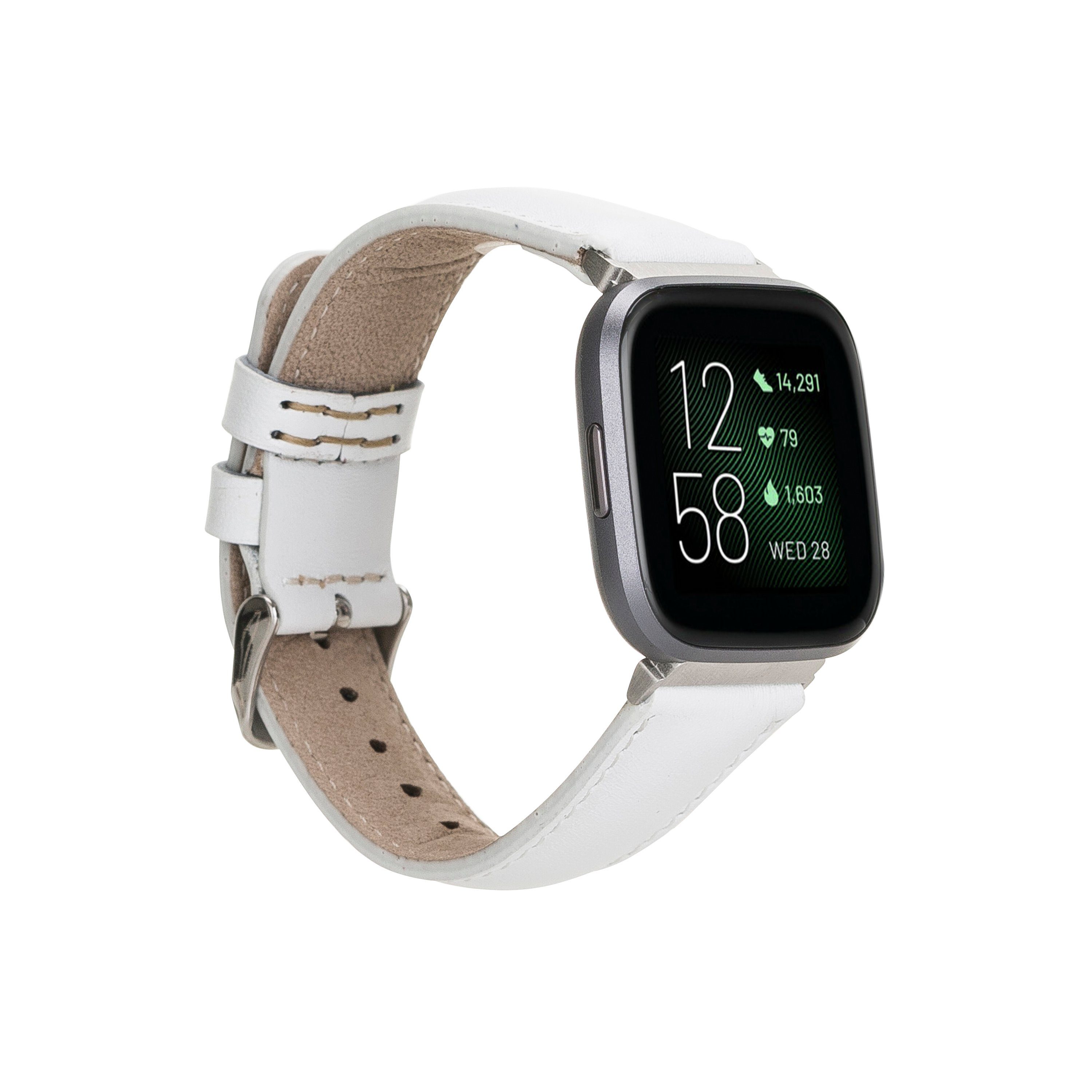 Smartwatch-Armband Fitbit Versa 4 / 3 / Sense & 2 Armband Echtes Leder Ersatzarmband