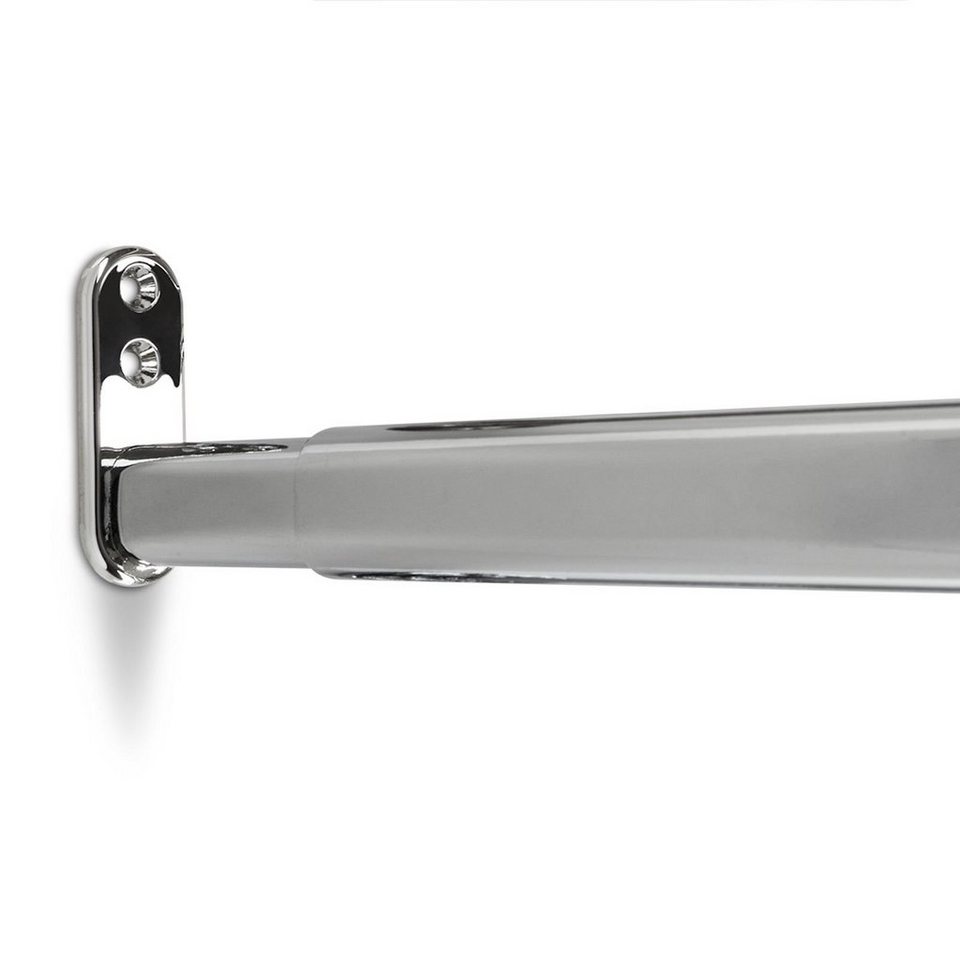 SO-TECH® Garderobenstange Schrankstange verstellbar oval 22 x 15 mm inkl. Stangenlager, (Komplett-Set, 1 St), Teleskopschrankstange 40