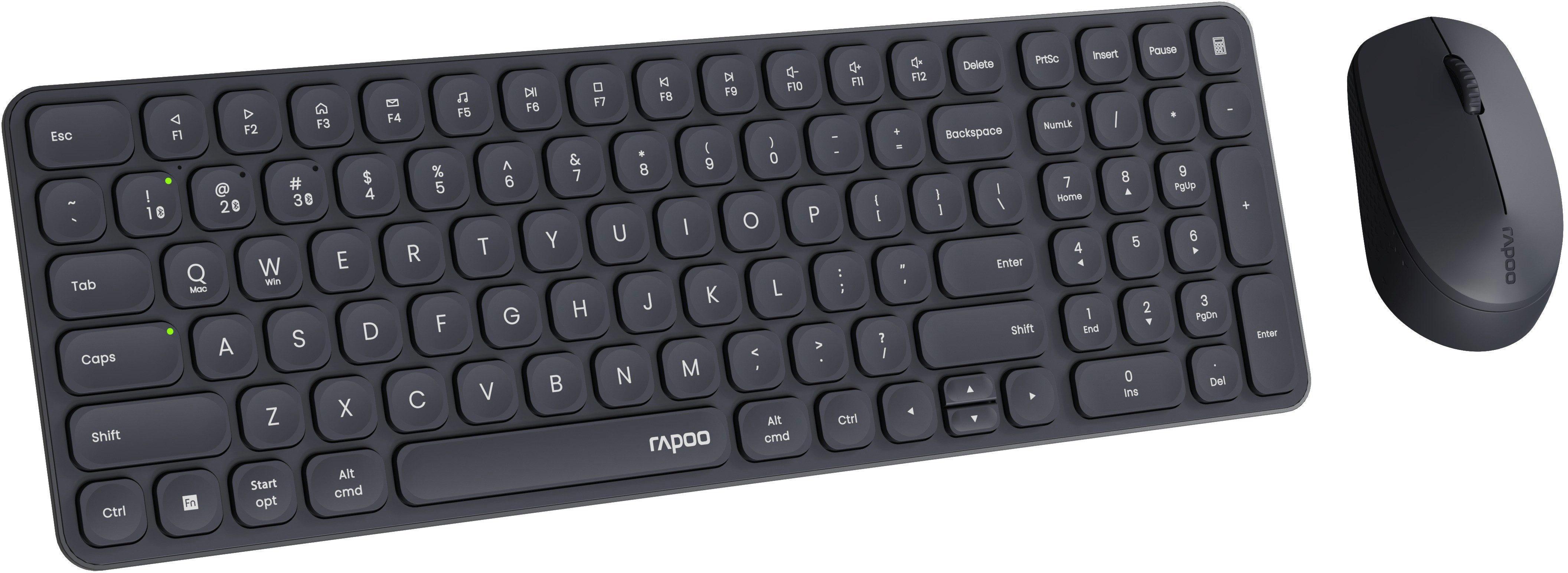 Rapoo 9310M Wireless Multimodus-Desktop-Set Tastatur- und Maus-Set, Bluetooth/2,4GHz Umschalttaste, Gehäuse aus Aluminiumlegierung – Bild 5 von 5