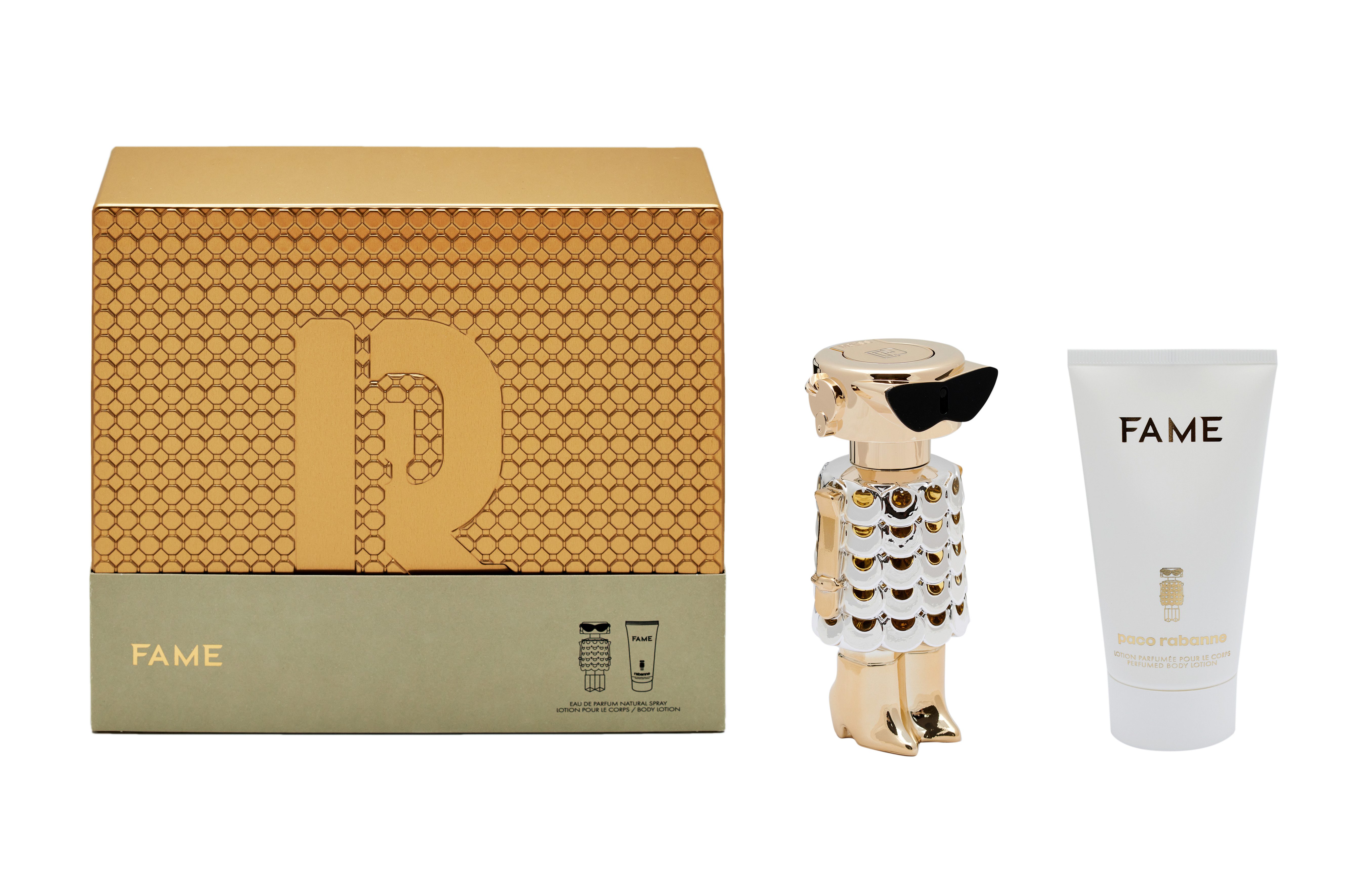paco rabanne Eau de Parfum Fame Paco Rabanne Set Eau de Parfum Spray 50 ml + Body Lotion 75 ml, 2-tlg., Geschenkset