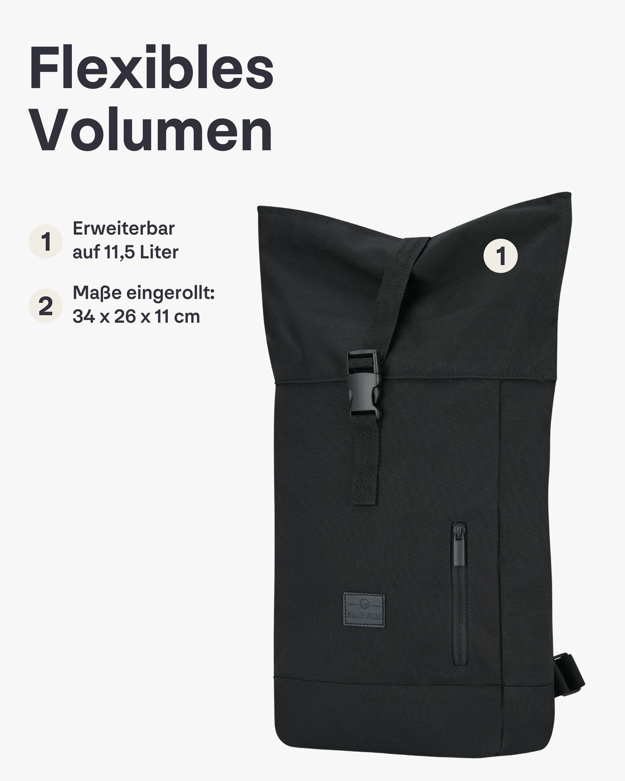 Johnny Urban Cityrucksack Robin Small, Rolltop Damen Herren (1-tlg), Wasserabweisend