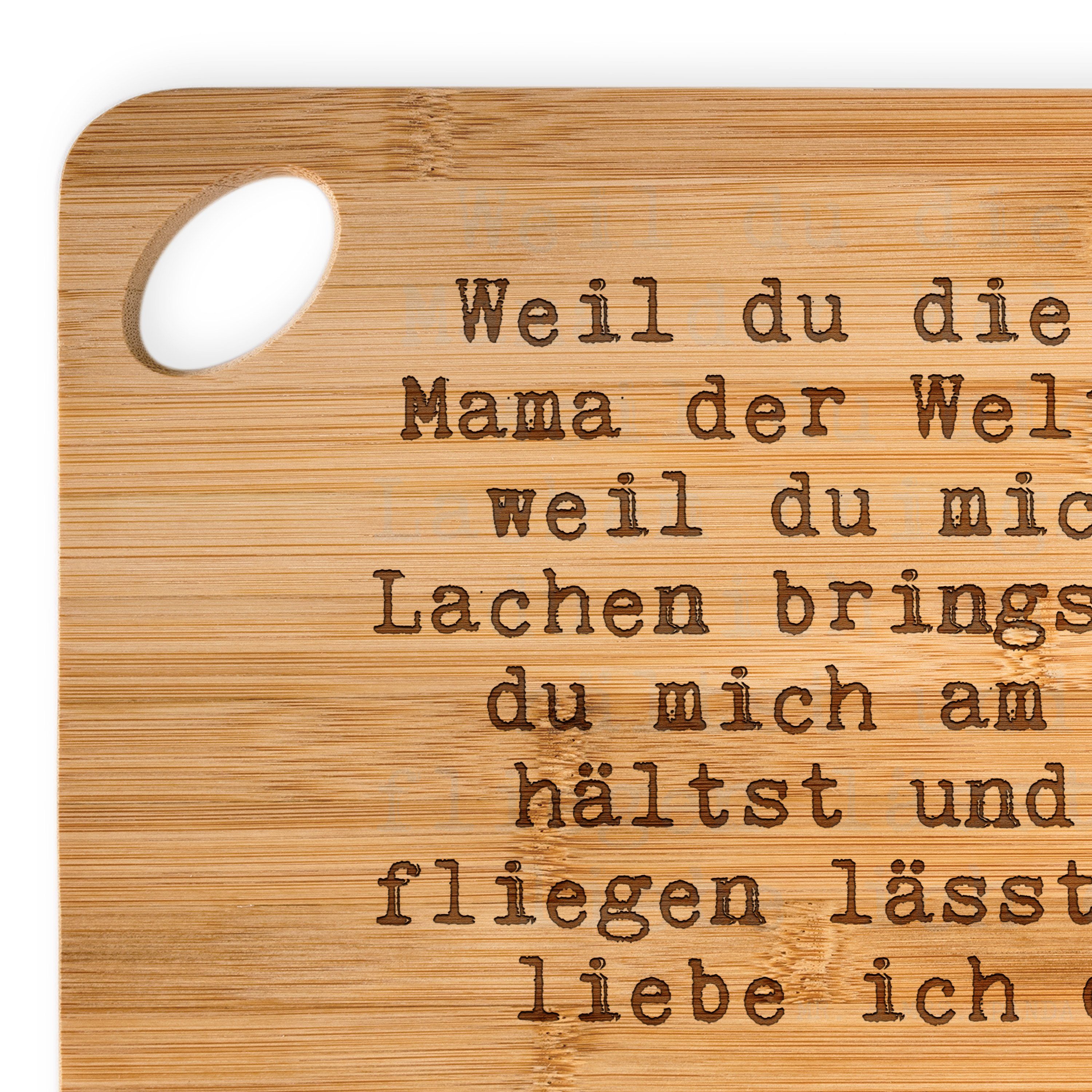 Mr. & Servierbrett Transparent Sp, du Mrs. Spruch Weil Spruch, Panda beste... Bambus, - Mama - (1-St) die Geschenk