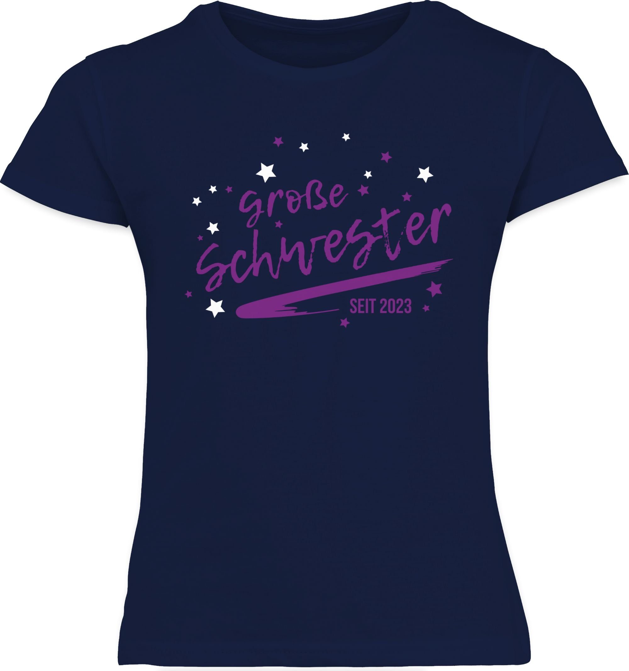 Shirtracer T-Shirt Große Schwester seit 2023 2 Große Schwester Dunkelblau