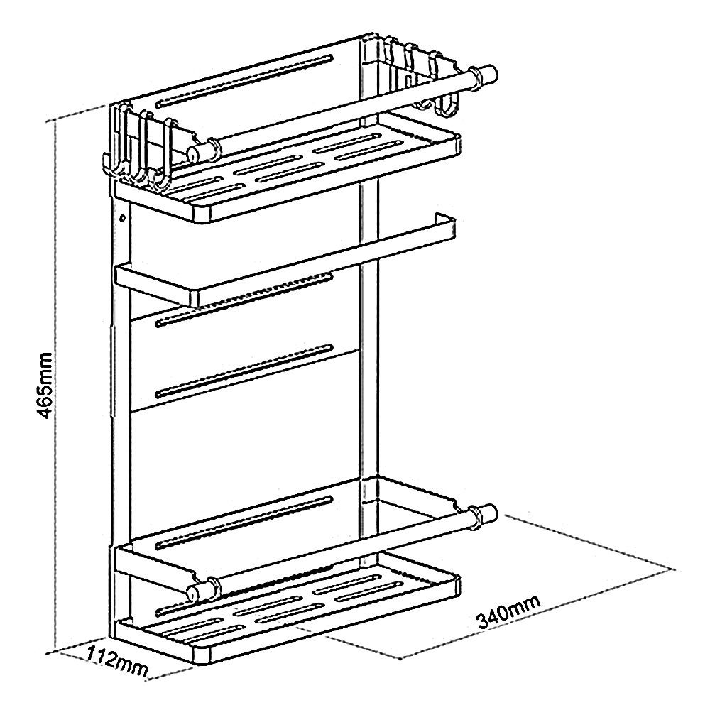 Ablageflächen, Küchenregal MC-910, Küchenrollenhalter 2 Universal Maclean Magnet-Befestigung;