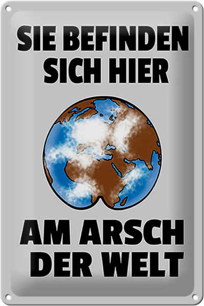 Hebold Flachmann Schild Blech 20x30 cm - Made in Germany - Sie befinden sich am Arsch M