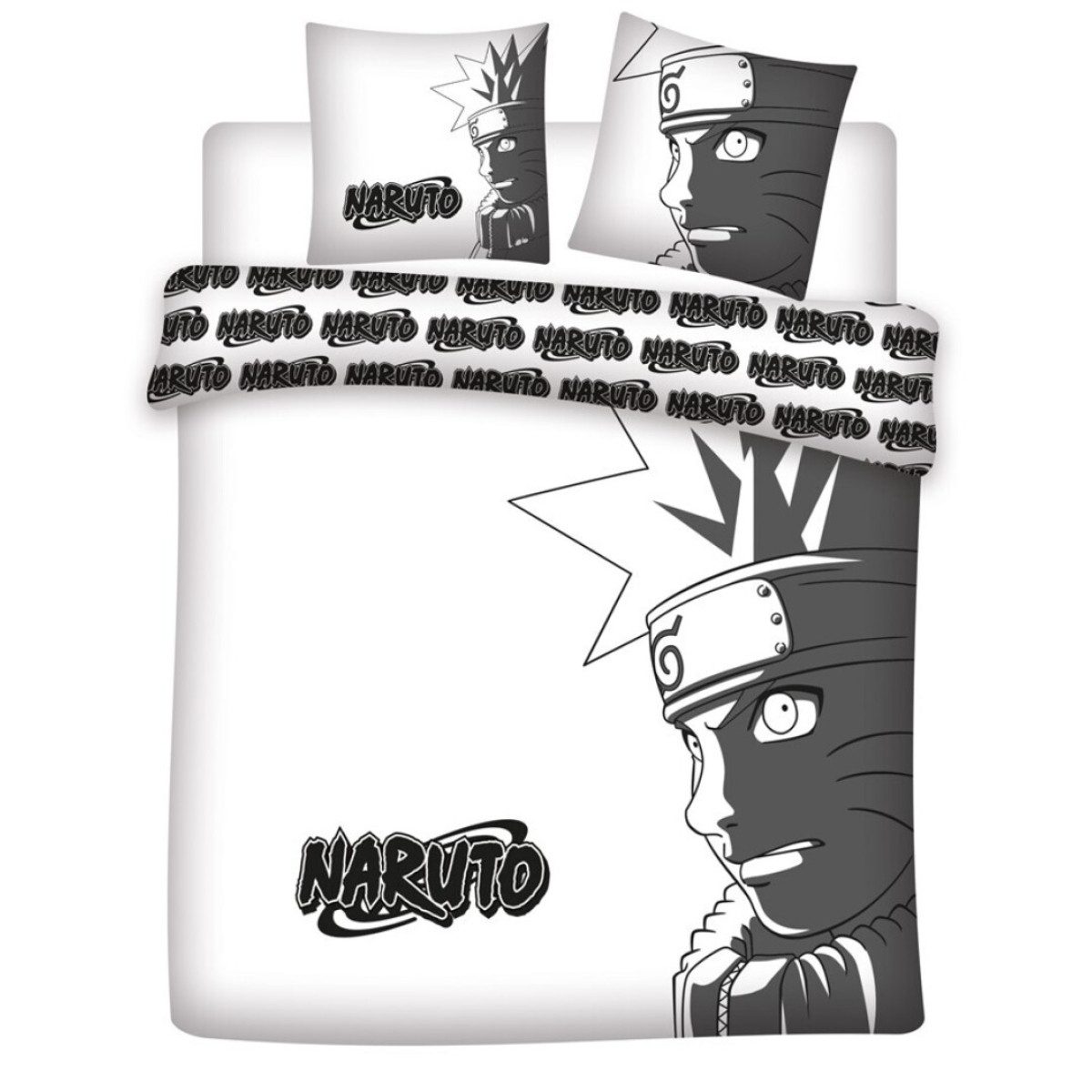 Aymax sprl Bettwäsche Naruto Bettbezug Set Polycotton 240x220 + 2 Kissen 65x65 cm