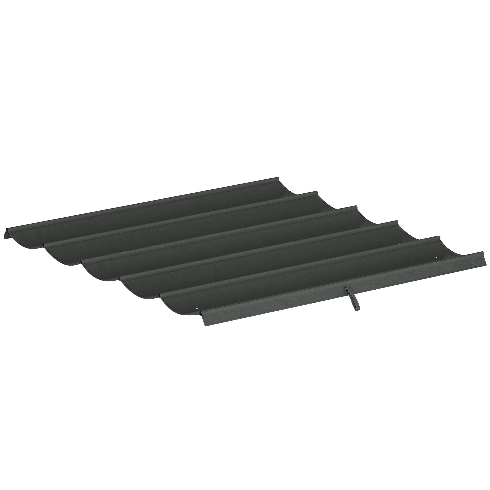 Outsunny Pavillon-Ersatzdach Welle Überdachung wasserdicht einziehbar mit Regenabflusslöchern, 180 g/m², 250 x 255 cm (Ersatzdach für Pergola, Pergola-Schattenabdeckung), für Garten, Balkon, Grau