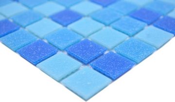 Mosani Mosaikfliesen Glasmosaik Mosaikfliesen eisblau blau Poolmosaik