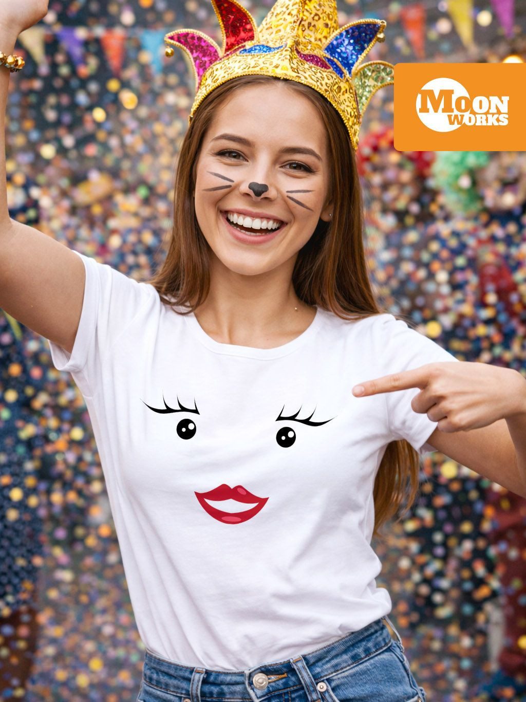 MoonWorks Print-Shirt Damen T-Shirt Milch und Schokolade Kostüm Parnterkost günstig online kaufen