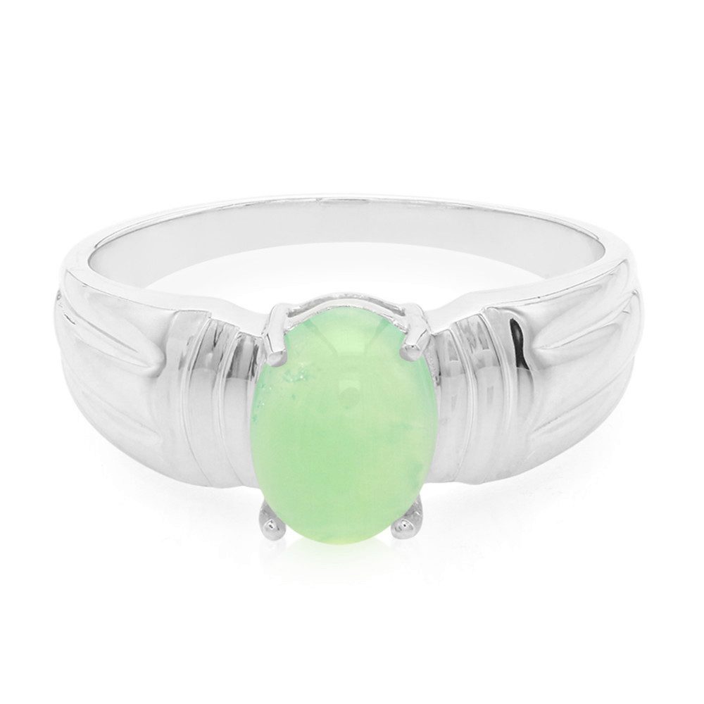 Cavill Solitärring Cavill Sterlingsilber Ring 1,49 ct grüner ovaler Chrysopras (1-tlg)