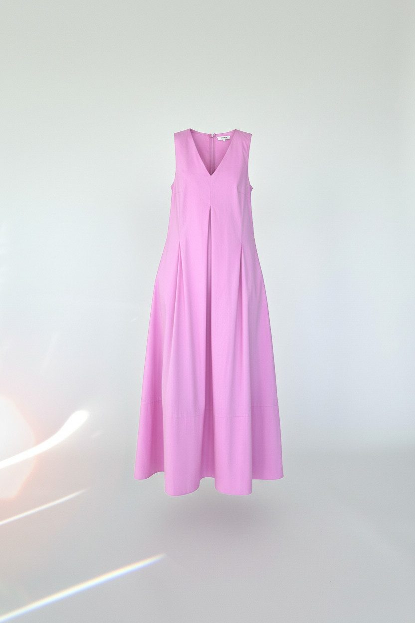 Zuckerwatte A-Linien-Kleid mit V-Ausschnitt, aus wertiger Baumwollmischung günstig online kaufen