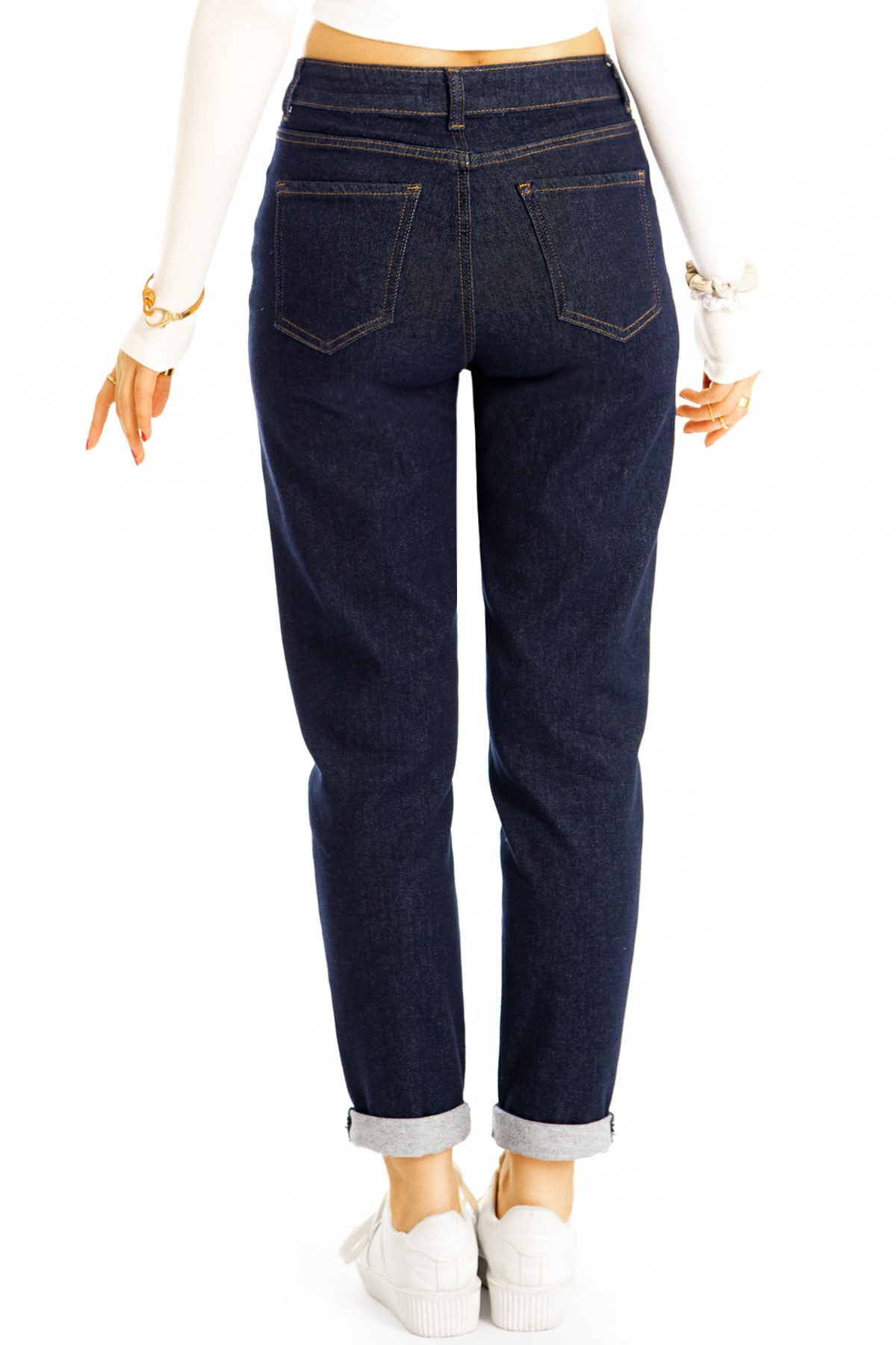 be styled Mom-Jeans Girlfriend Mom fit Jeans Hose High Waist Jeanshose - Damen - j27L-3 mit Stretch-Anteil