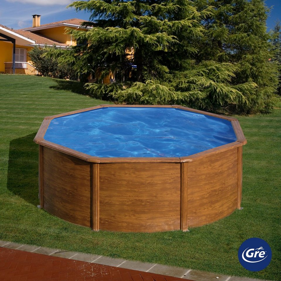 Thumbnail - Gre Rundpool PACIFIC in Holzoptik inkl. Zubehör (Set, 4-tlg), Höhe: 120 cm, in versch. Größen erhältlich