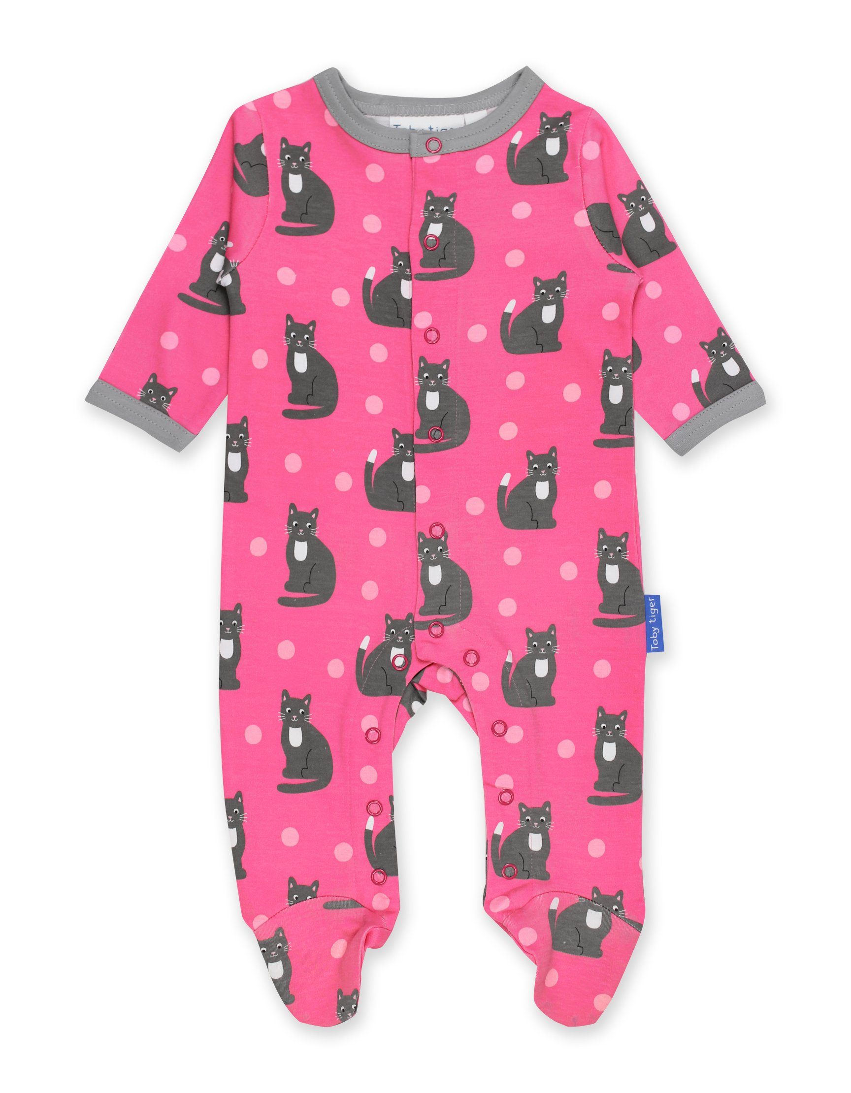 Toby Tiger Schlafanzug Schlafanzug mit Katzen Print und Füßen