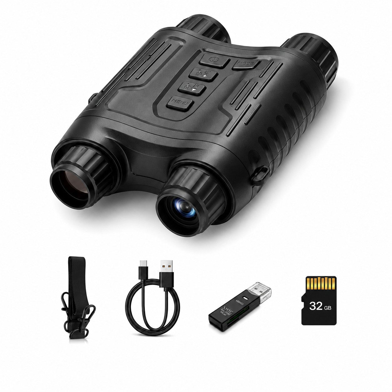 Tekoo Nachtsichtgerät Digitales Nachtsichtgerät 4K, 300m Sicht, Akku & 32GB Karte, 4K Videoauflösung & 300m Sichtweite im Dunkeln