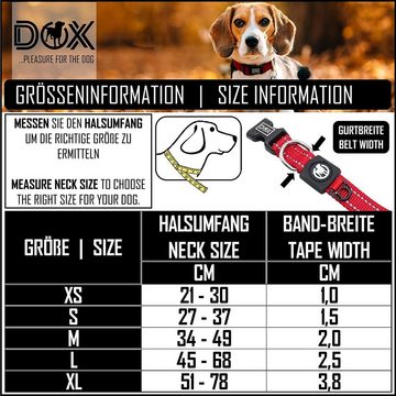 DDOXX Hunde-Halsband Nylon Hundehalsband, reflektierend, verstellbar, Rot L - 2,5 X 45-68 Cm Nylon