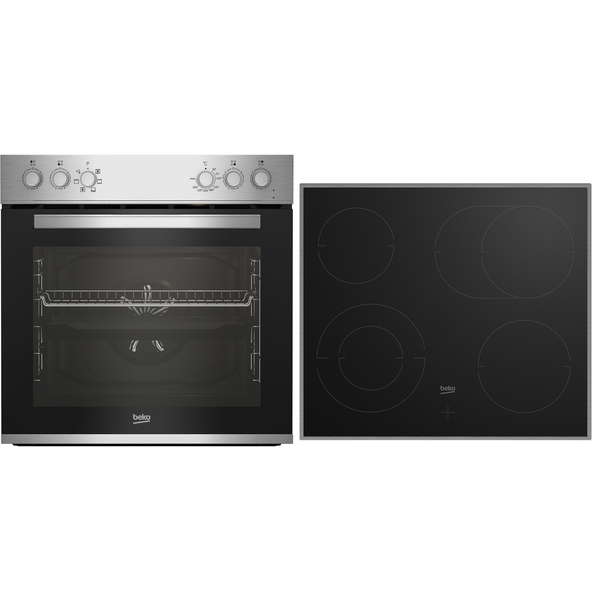 BEKO Backofen BEKO BBUE12020X, Herdset, mit 5