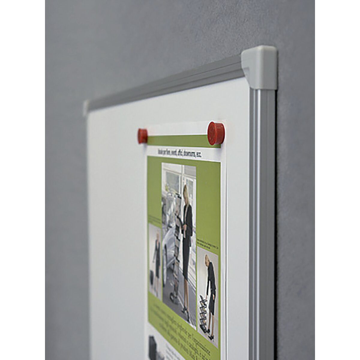 FRANKEN Magnettafel Whiteboard Schreibtafel U-Act, 90x60cm, magnethaftend Alurahmen