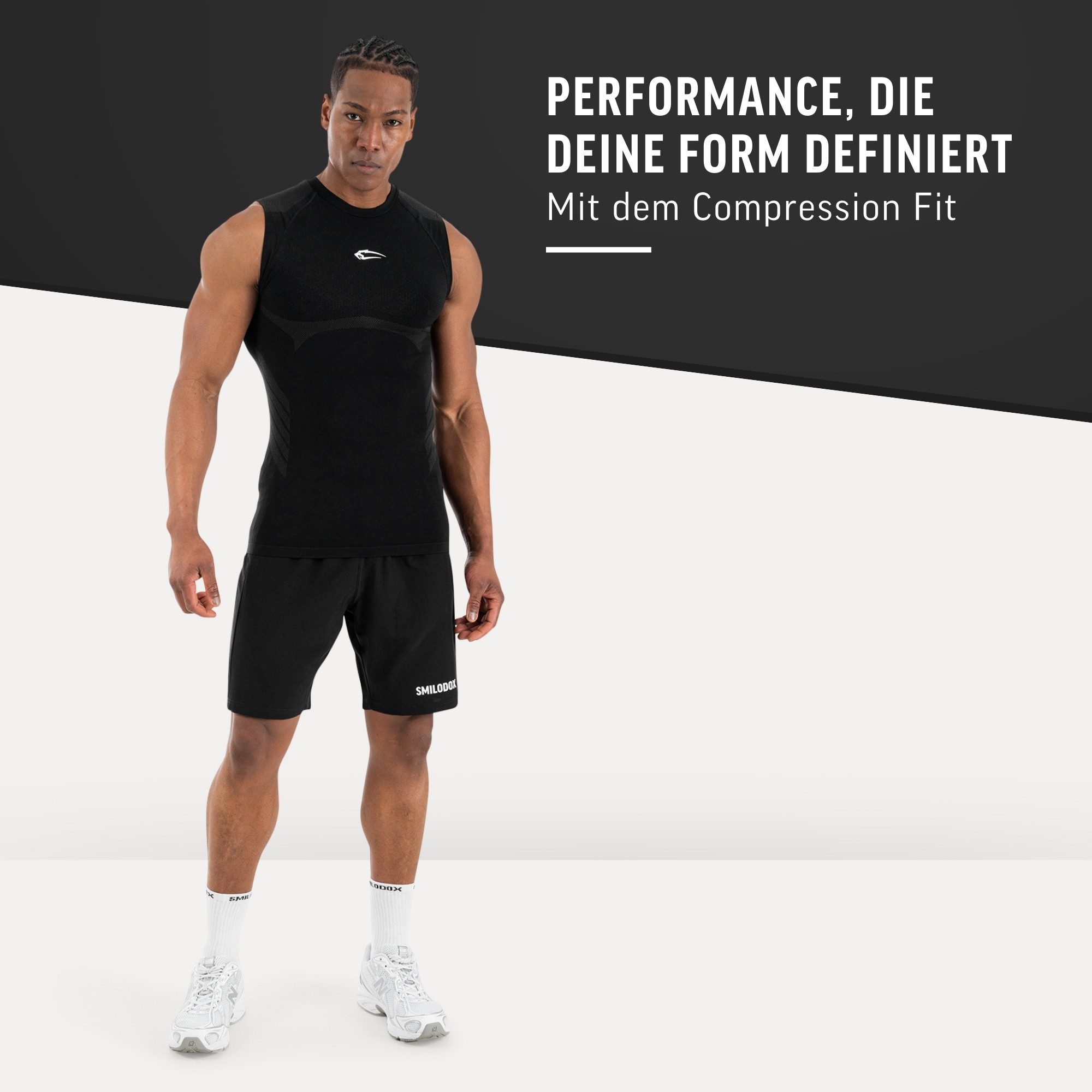 Smilodox Tanktop Carnos, Compression Tank Herren, Gym Shirt Seamless, Fitness Enganliegend, Seamless, Body-Mapping, atmungsaktiv, Stretch