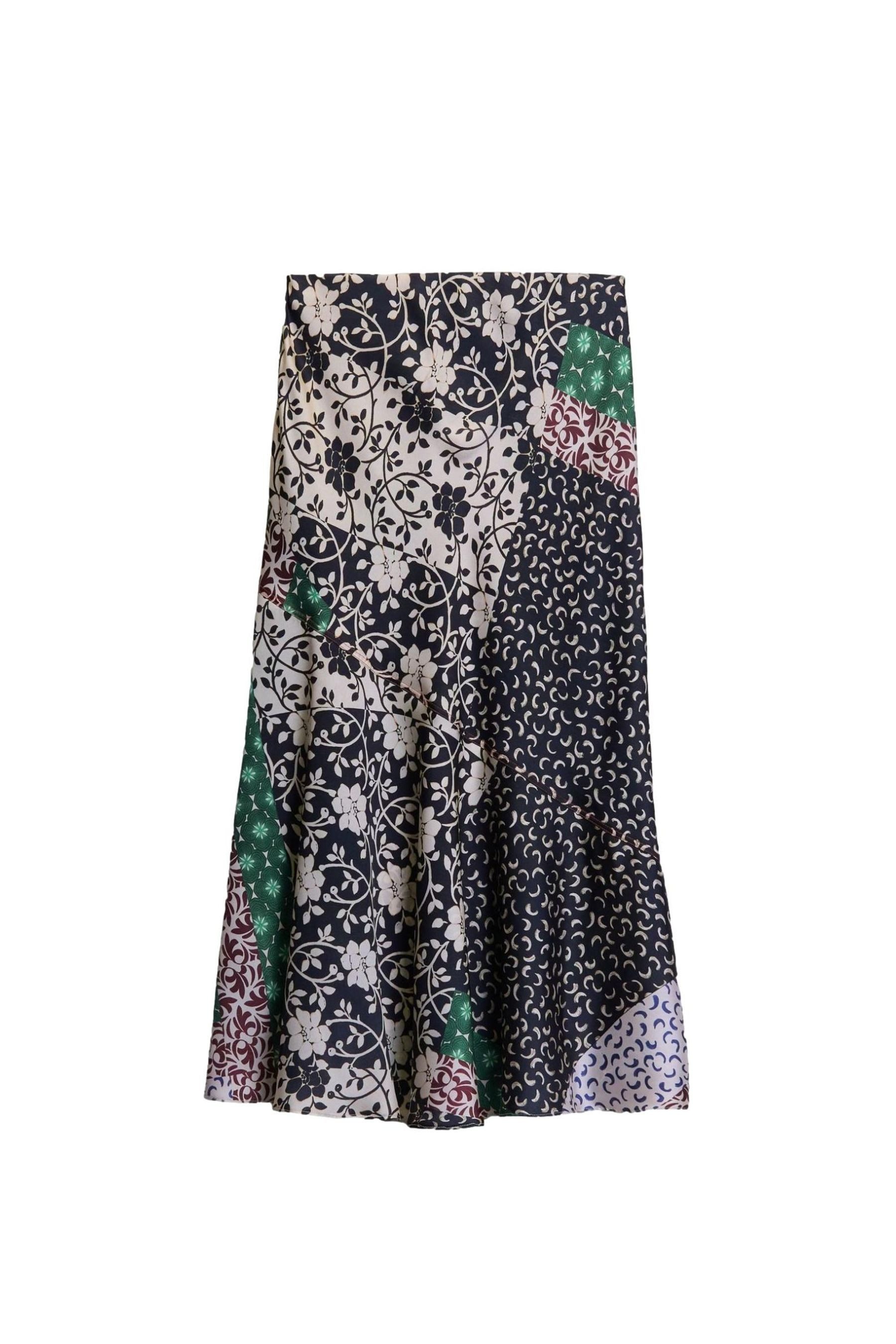 Midirock BHOEM Satin-Midirock mit Patchwork-Print