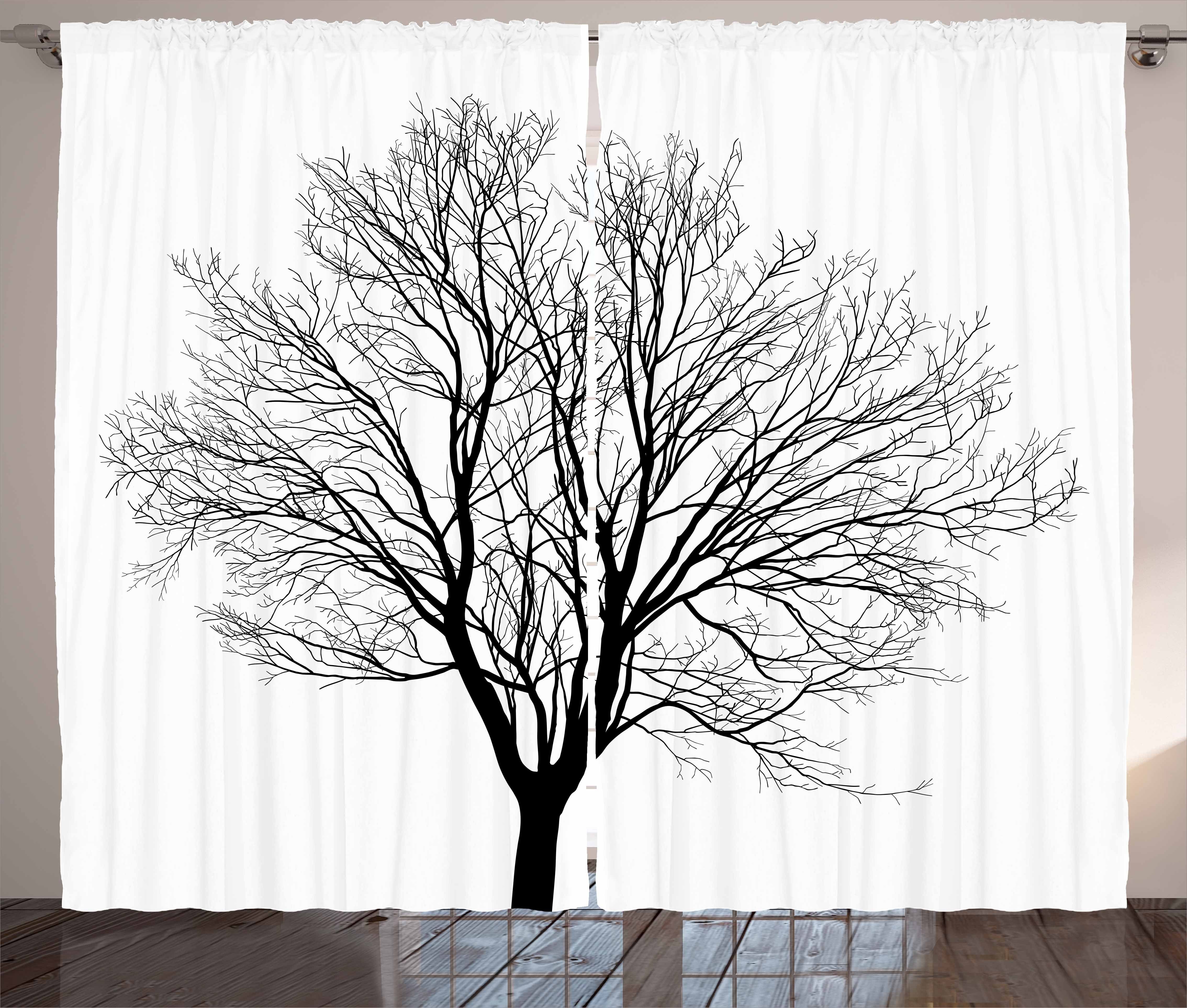 Maple mit Schlafzimmer Abakuhaus, Vorhang Schlaufen Schwarz-Weiss Barren Gardine und Kräuselband Haken, Tree