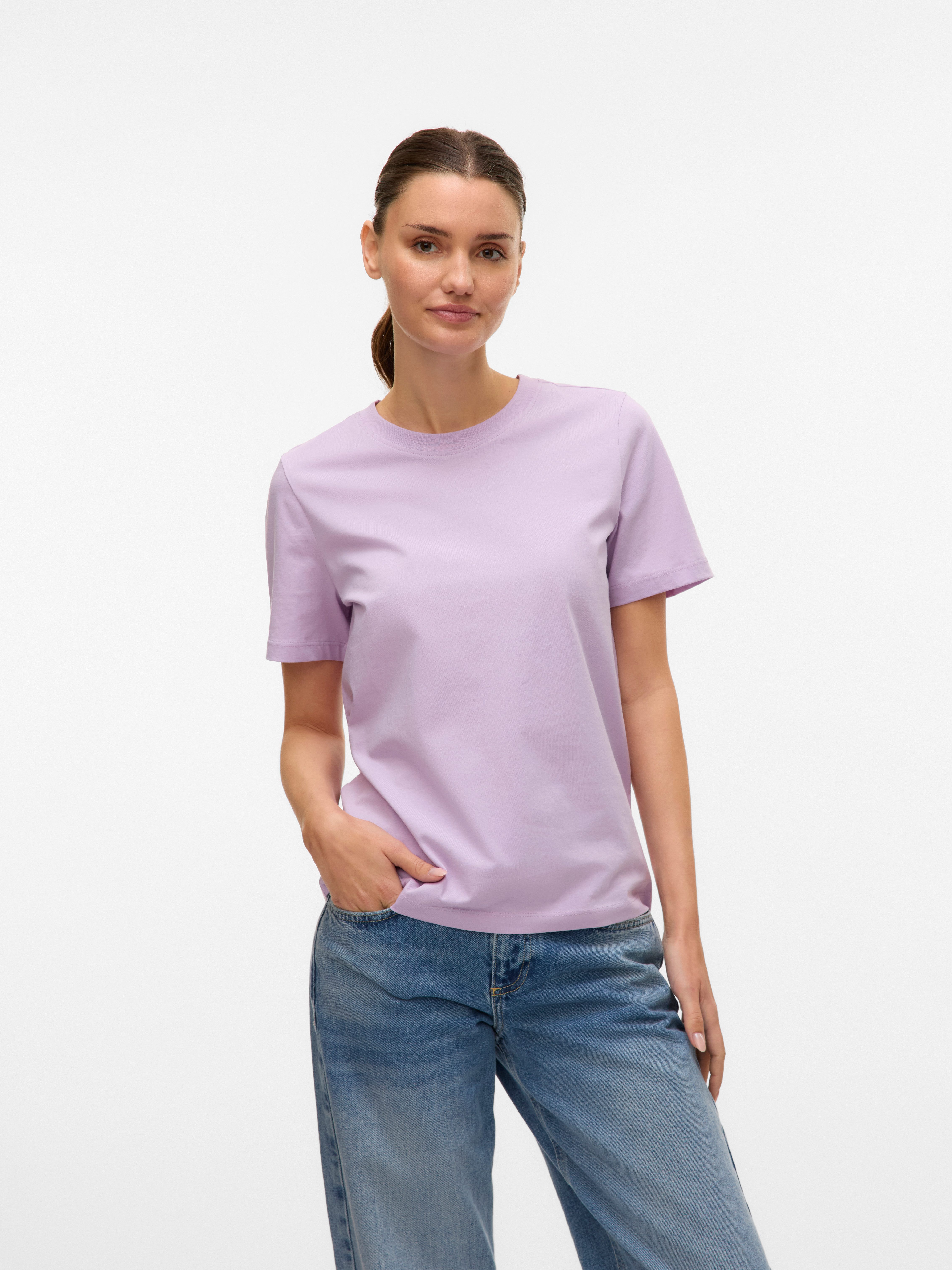 Vero Moda Kurzarmshirt VMPAULINA SS T-SHIRT GA JRS NOOS Baumwolle, regular günstig online kaufen