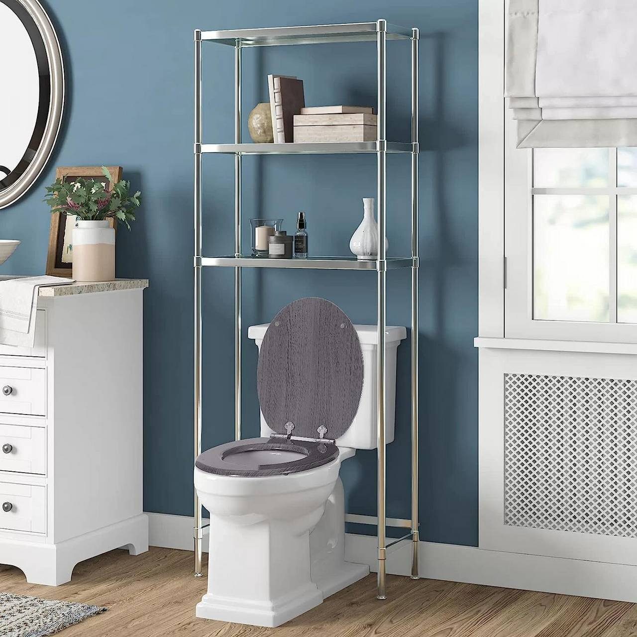 Woltu WC-Sitz (1-St), Toilettensitz mit Absenkautomatik, MDF Holzkern