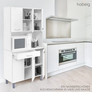 habeig Küchenbuffet Singleküche Küchenschrank Badschrank Küchenregal weiß Küche schwer extra schwer