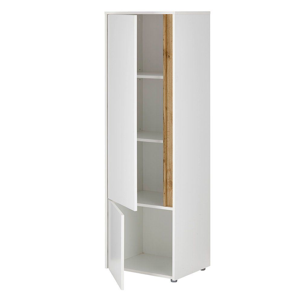Lomadox Stauraumschrank CRISP-61 weiß mit Wotan Eiche, Tür beidseitig monti günstig online kaufen