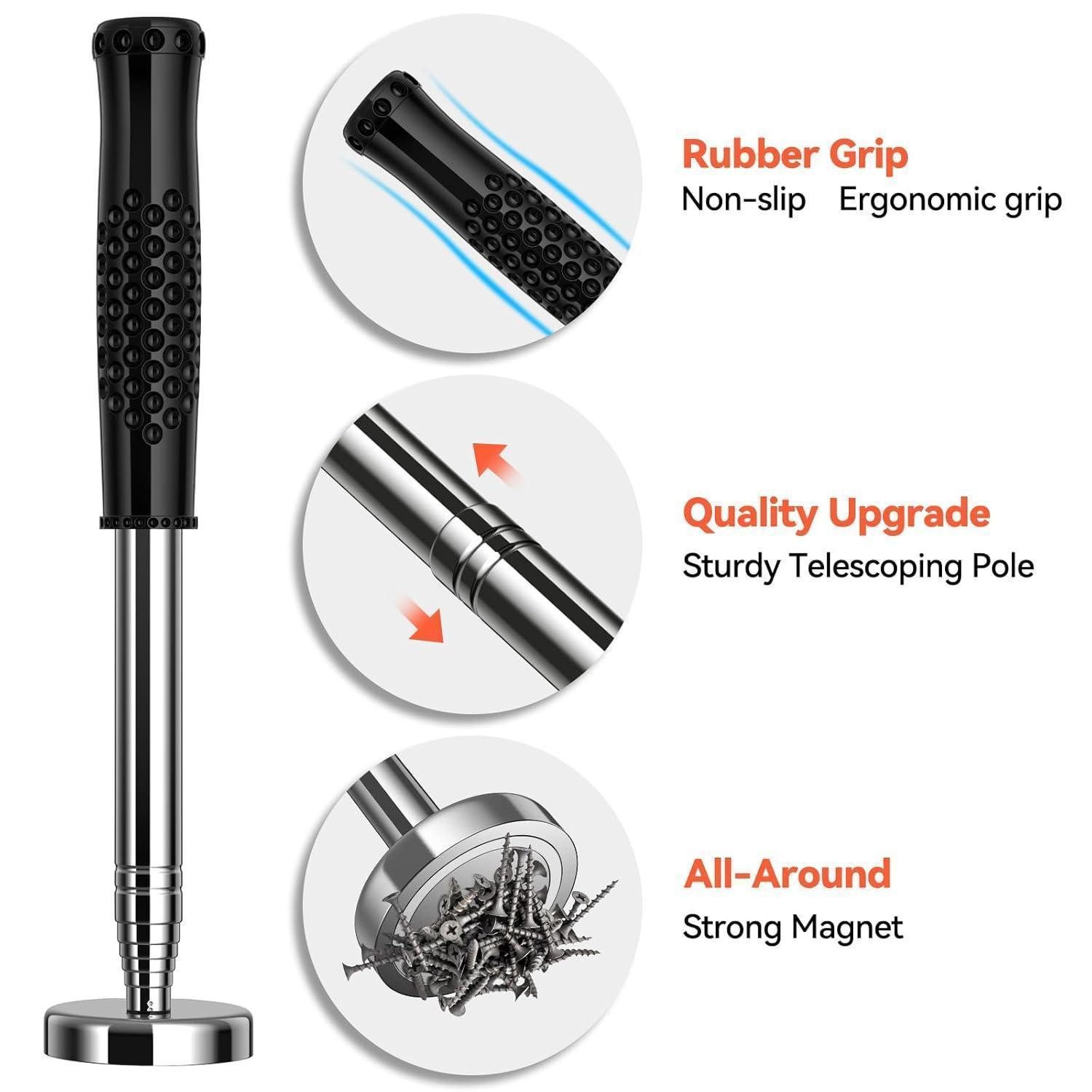 LuxusKollektion Magnet Magnet Pick Up Tool Teleskopstab 15.8kg Tragkraft verstellbar (1-St) – Bild 2 von 5