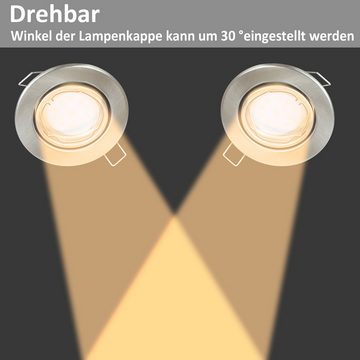 Nettlife Einbaurahmen 6ER Einbaurahmen GU10 Set Einbaustrahler, Zubehör für LED Leuchtmittel Halogen