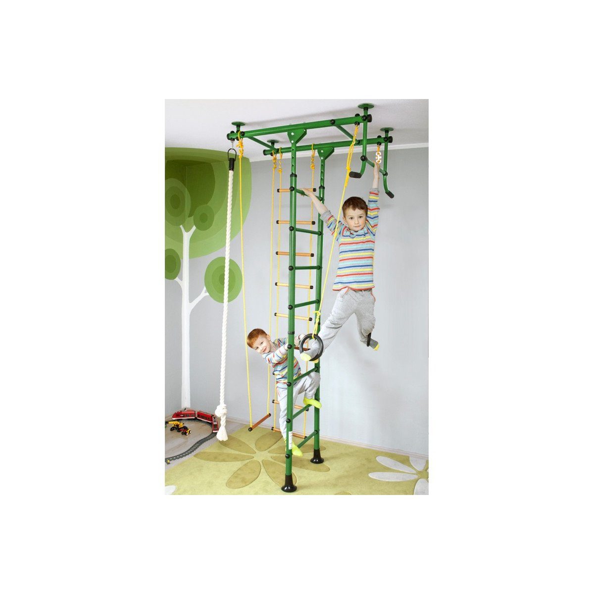 NiroSport Sprossenwand Sprossenwand für Kinder Kinderzimmer Spielplatz Indoor, (1er-Set), Höhe 200-250cm, 220-270cm, 240-290cm. Sprossen: Holz oder Metall