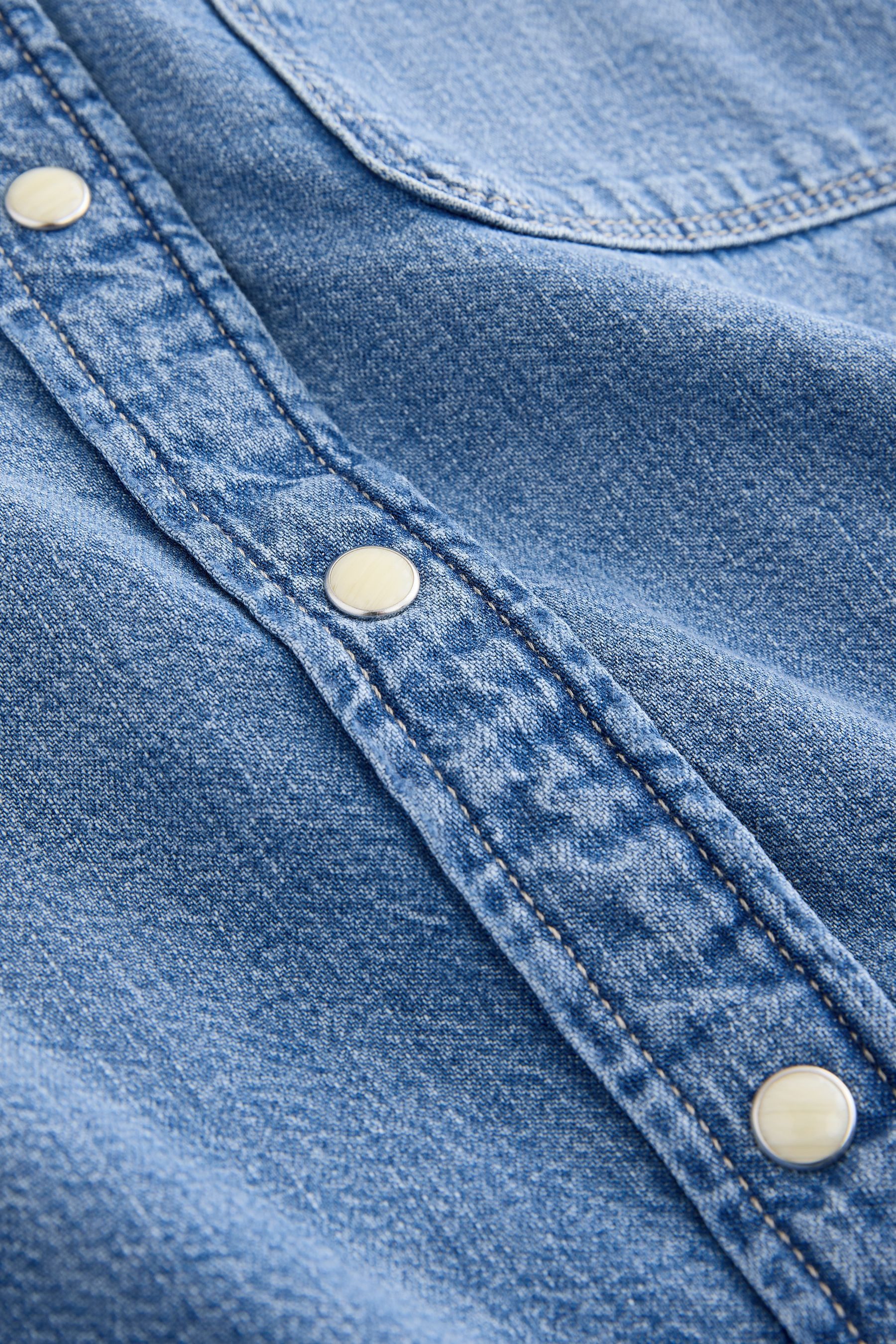 Next Langarmhemd Langärmeliges Denim-Hemd (1-tlg) – Bild 3 von 5