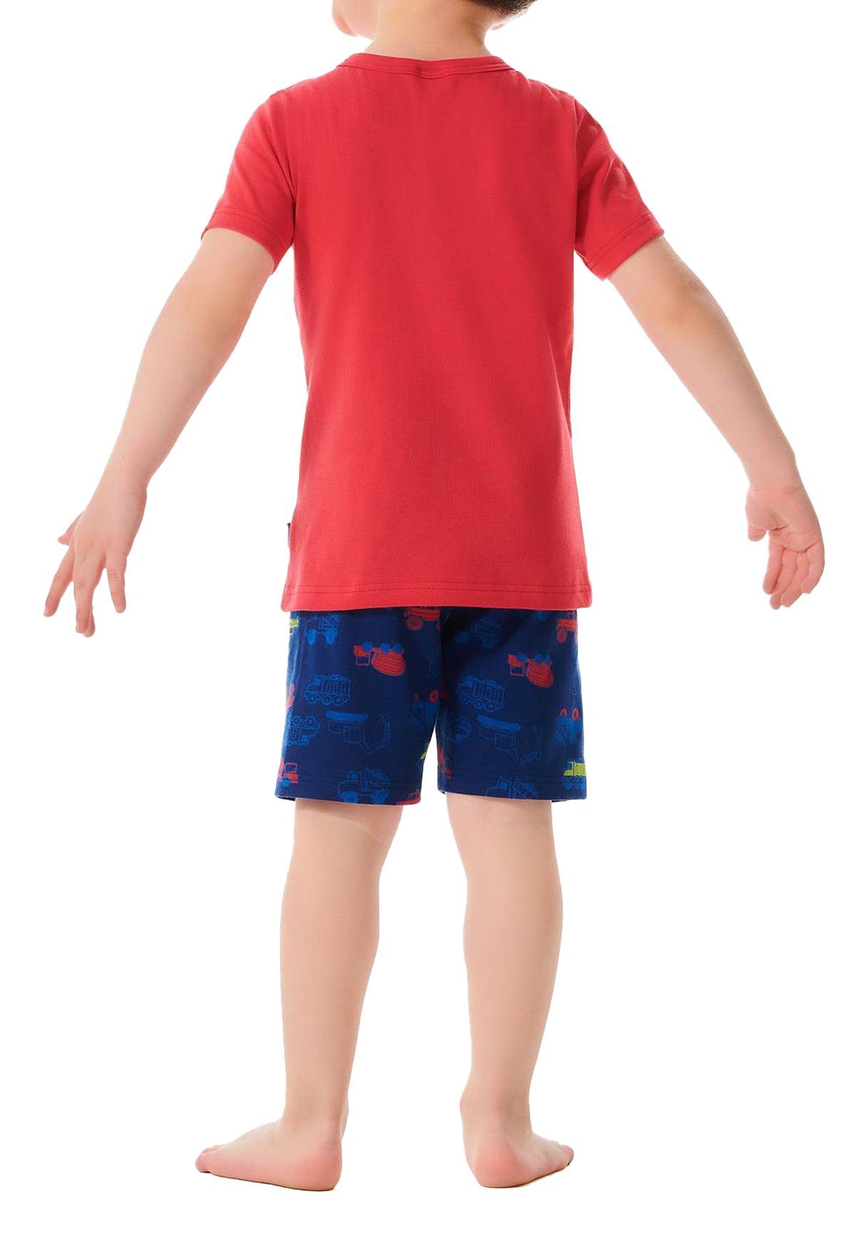 Kinder Pyjama kurz, Schiesser Blau/Rot 2-tlg. Set Schlafanzug Jungen -