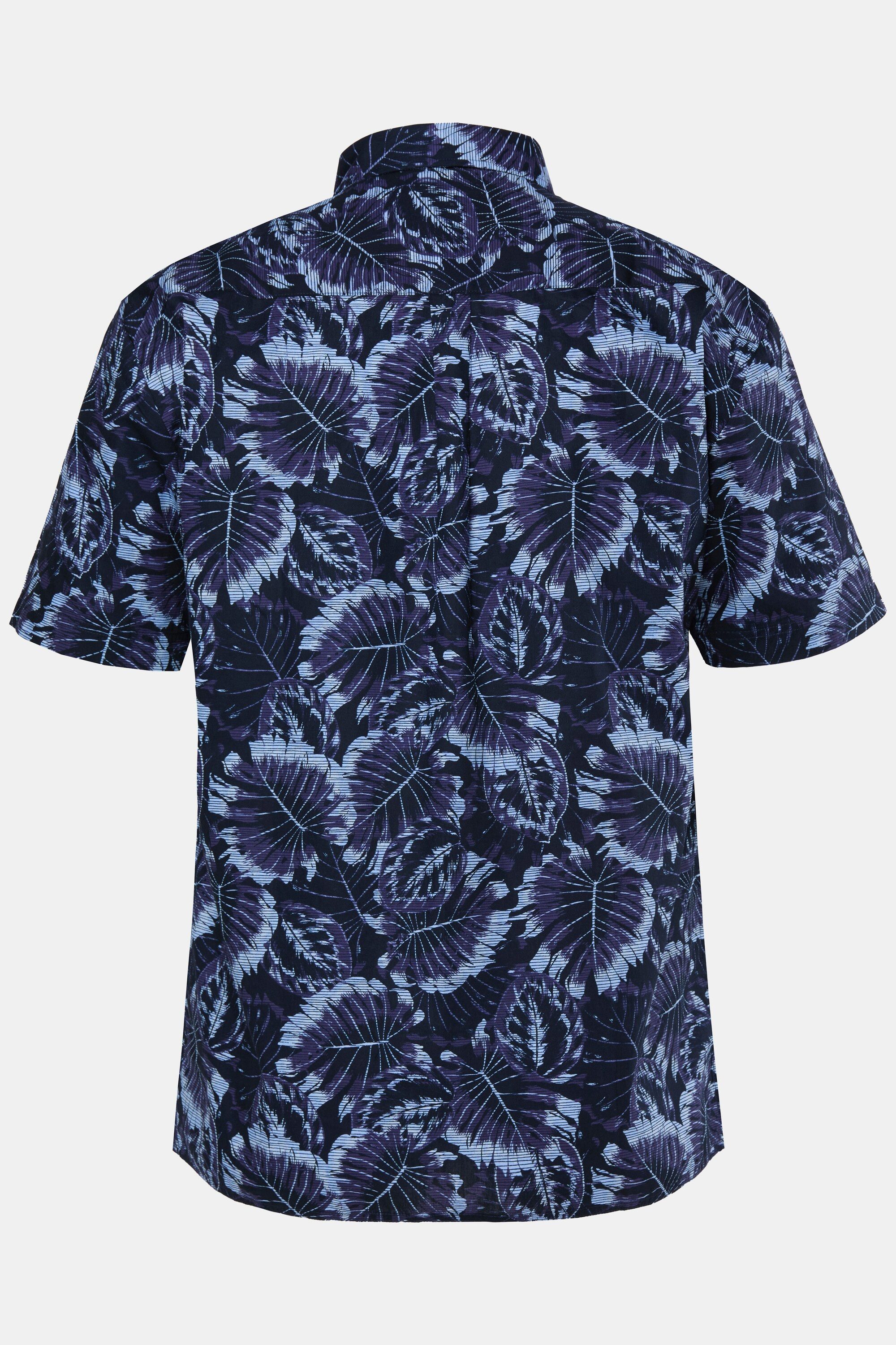 Men Plus Kurzarmhemd Hemd Halbarm Kentkragen Alloverprint Comfort Fit