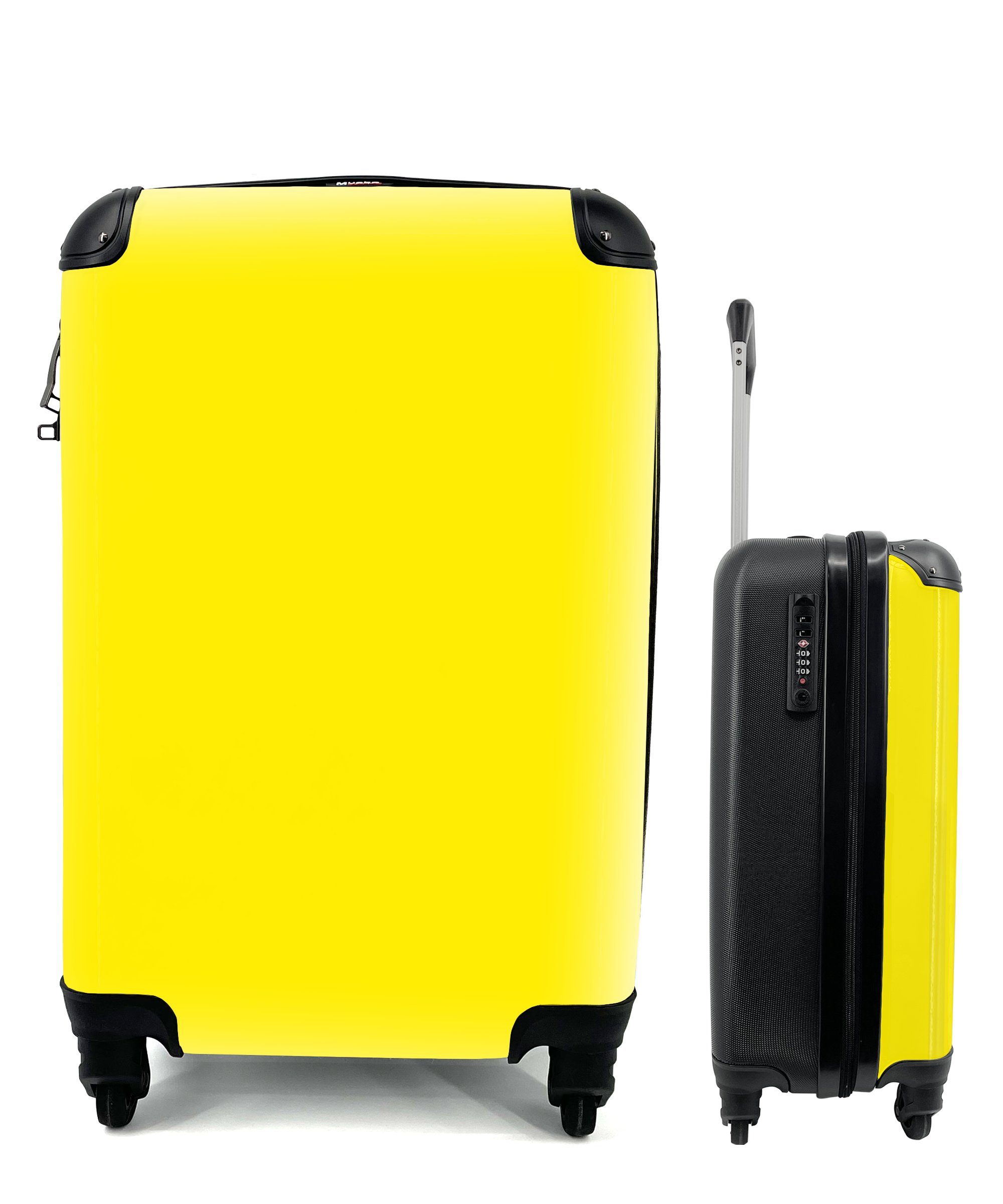 MuchoWow Handgepäckkoffer Gelb - Zitrone - Neon - Farben, 4 Rollen, Reisetasche mit rollen, Handgepäck für Ferien, Trolley, Reisekoffer