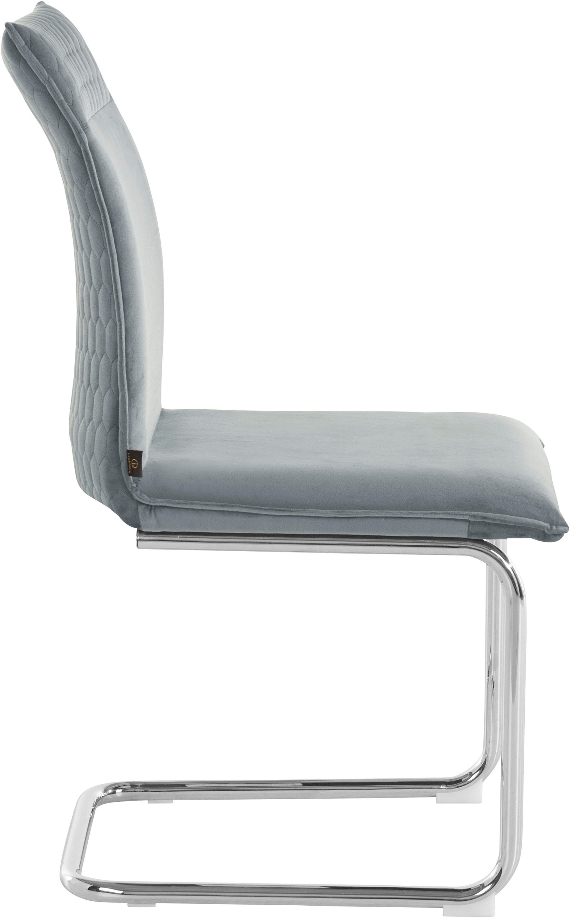 Leonique Freischwinger Deorwine (2 im 2er Sitzhöhe Set 47 cm | mit St), verchromten Metallbeinen, grau/chrom grau erhältlich