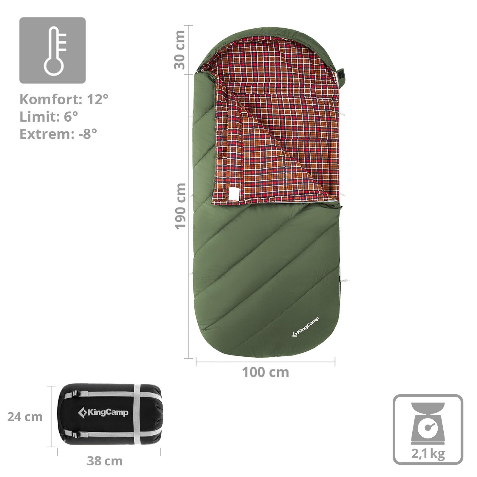 KingCamp Mumienschlafsack Deckenschlafsack Freespace 250 Winter, günstig online kaufen