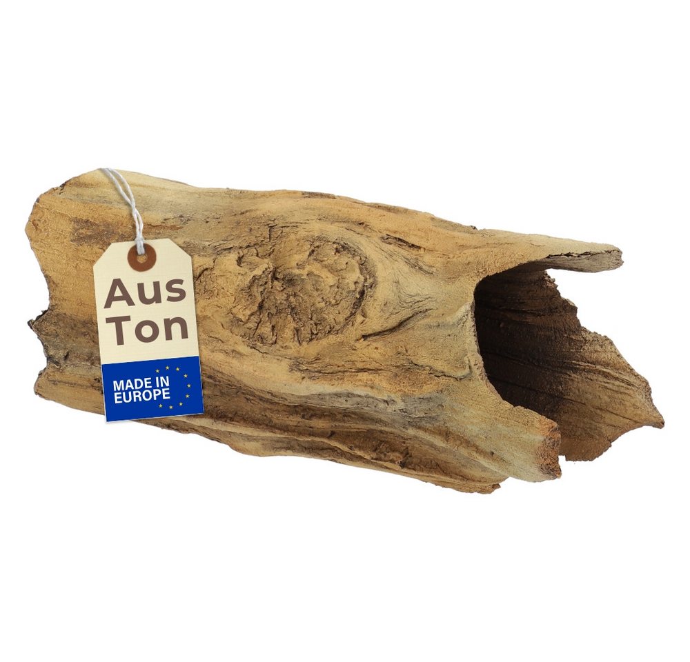 GarPet Aquariendeko Aquarium Deko Höhle Baumstamm Terrarium Versteck Fische Welshöhle Ton